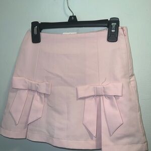 Altar'd State Pink Mini Skirt with Bows